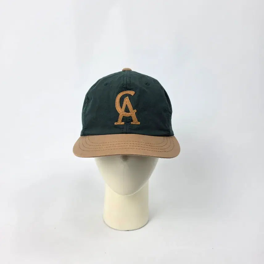 [BUNJANG] CA4LA CA Embroidered Cap Green Beige Short Brim Hat / CA4LA 카포라 CA 자수 볼캡 그린베이지 숏챙 모자 free.0325