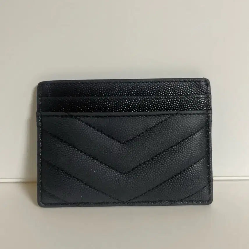 [BUNJANG] Saint Laurent Matelassé Card Holder Black Gold Logo / 급처! 생로랑 마틀라세 카드지갑 블랙 금장 로고