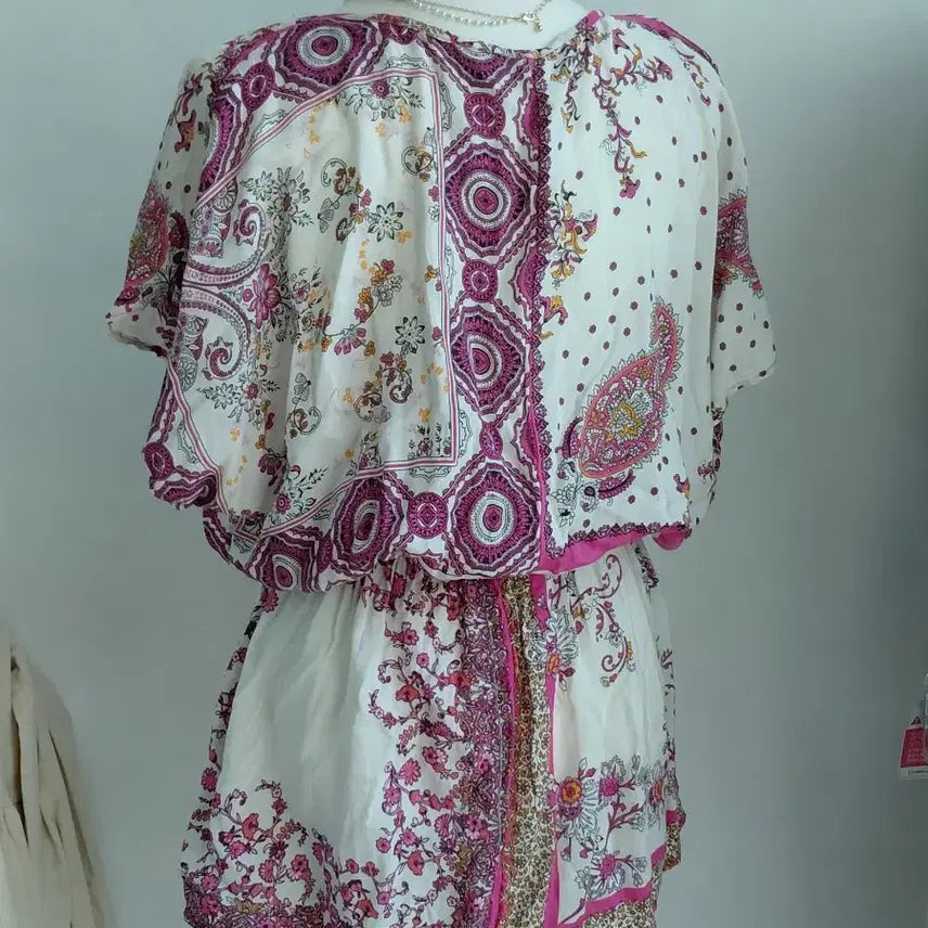 [BUNJANG] Zara Vintage Pattern Blouse - Pink / [빈티지] 자라 패턴 블라우스 핑크색 Free사이즈