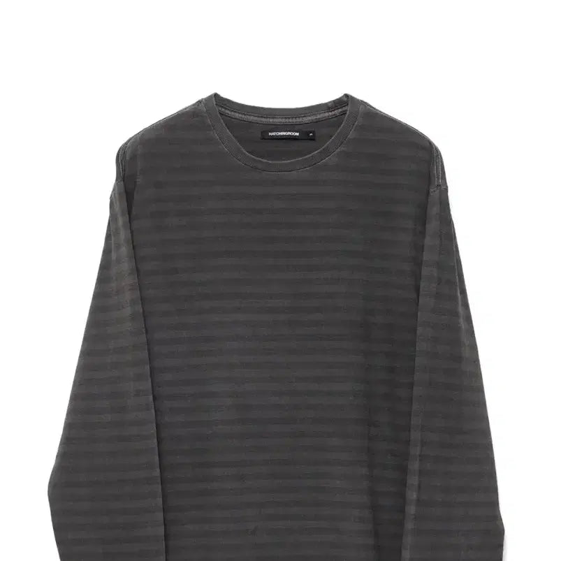 [BUNJANG] Haechingroom Charcoal Stripe Long Sleeve T-Shirt / 해칭룸 차콜 스트라이프 긴팔 티셔츠