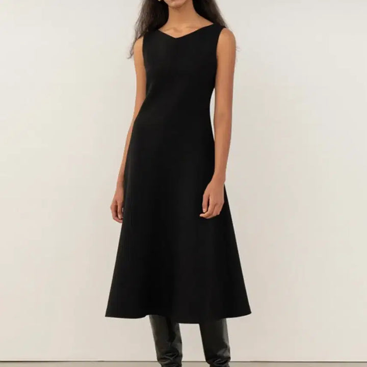 [BUNJANG] Kinder Salmon Karina A-Line Dress Black / 킨더살몬 원피스