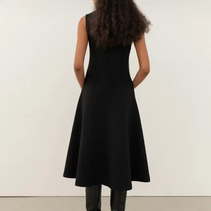 [BUNJANG] Kinder Salmon Karina A-Line Dress Black / 킨더살몬 원피스