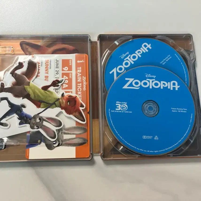 [BUNJANG] Zootopia Limited Edition Blu-ray Steelbook Combo Pack (2 Disc: 3D+2D) / [한정판] 주토피아 : 블루레이 스틸북 콤보팩 (2disc: 3D+2D)