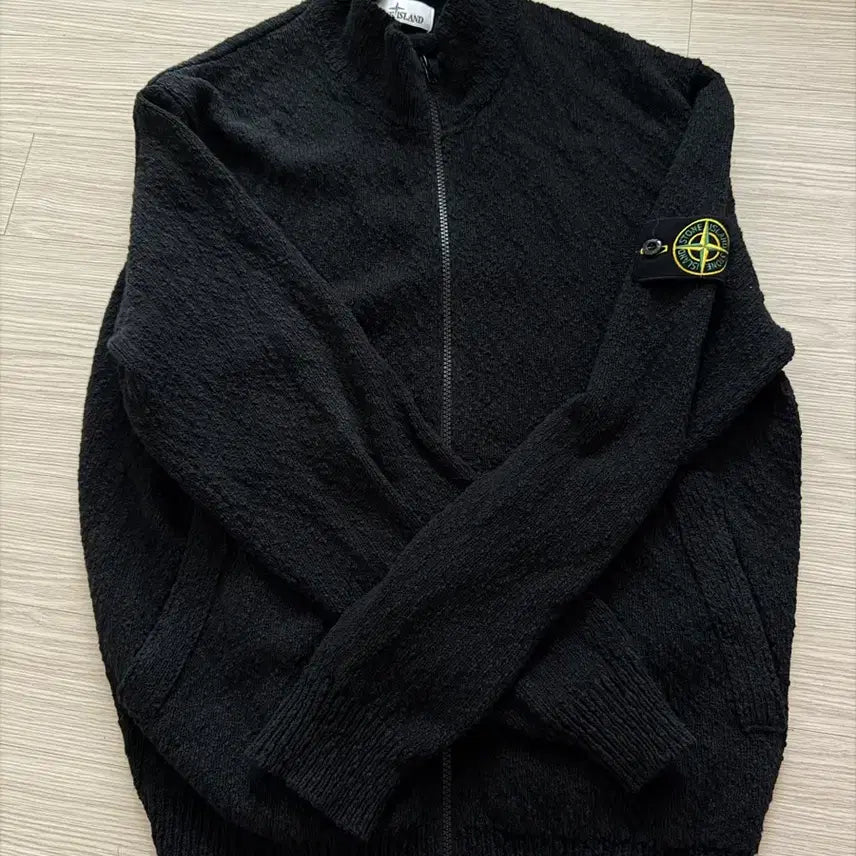 [BUNJANG] Stone Island Black Knit Zip-Up / 스톤아일랜드 블랙 니트 집업