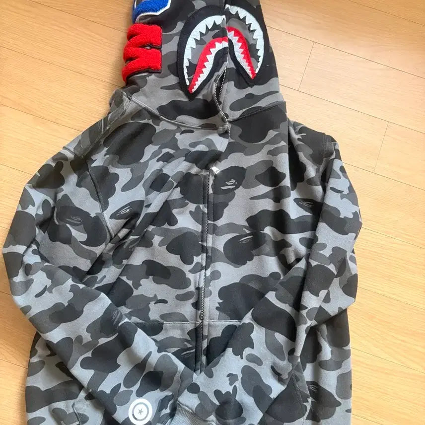 [BUNJANG] BAPE Shark Full Zip Hoodie Black L / BAPE 베이프 샤크 후드 집업 블랙L사이즈
