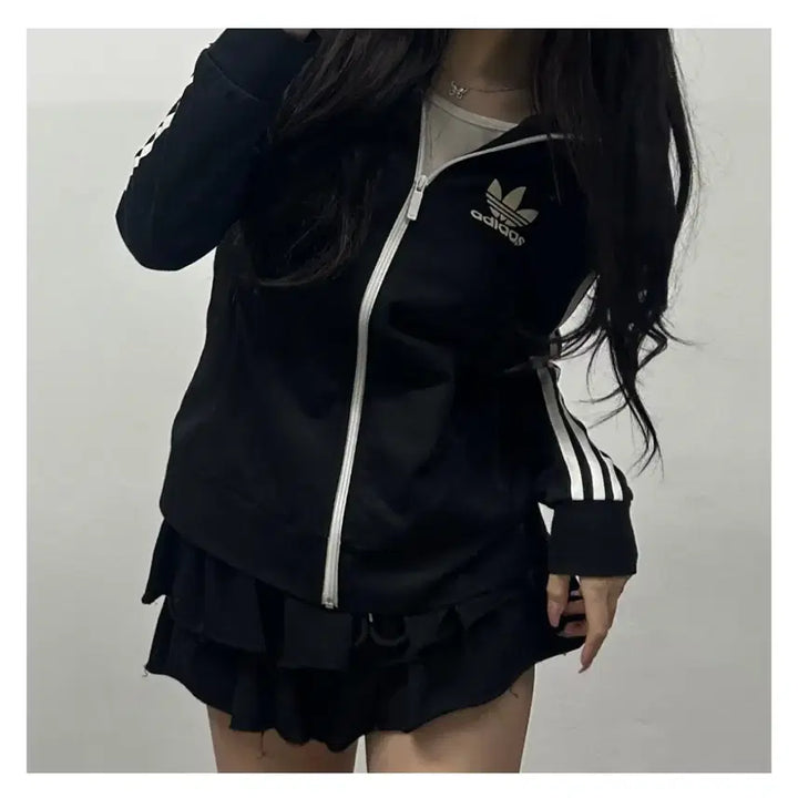 [BUNJANG] Adidas Black Big Europa Track Top Jersey (Size 100) / 아디다스 블랙 빅유로파 트랙탑 져지 (100)