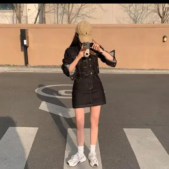 [BUNJANG] Baydely Denim Jacket &amp; Skirt Set / 베이델리 청청 자켓 셋업 /20대 여자 옷정리