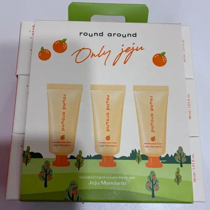 [BUNJANG] Round Around Jeju Tangerine Hand Cream 30ml Bundle Set (3 pcs) / (미개봉)라운드어라운드 제주 감귤 핸드크림 30ml 3개 일괄판매