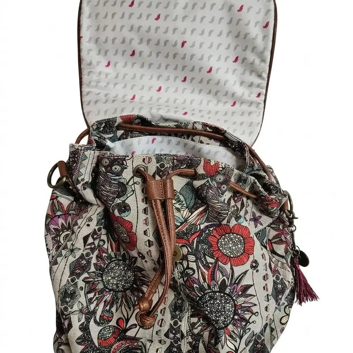 [BUNJANG] Sael Kroots Flower Pattern Backpack / 삭루츠 플라워 패턴 백팩 가방/모리걸 히피