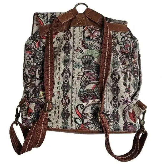 [BUNJANG] Sael Kroots Flower Pattern Backpack / 삭루츠 플라워 패턴 백팩 가방/모리걸 히피