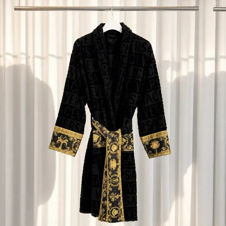 [BUNJANG] Versace Baroque Robe Gown Black / 베르사체 바로크 로브 가운 블랙 FREE사이즈