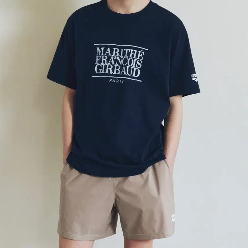 [BUNJANG] Marithe + Arena Classic Logo Short Sleeve T-Shirt Navy / XL 마리떼 x 아레나 클레식 로고 반팔 티셔츠 네이비