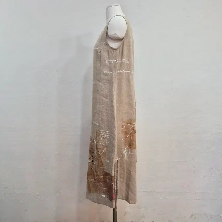 [BUNJANG] Lascaux Grotte Linen Layered Dress / Lascaux Grotte 아트 린넨 레이어드 원피스
