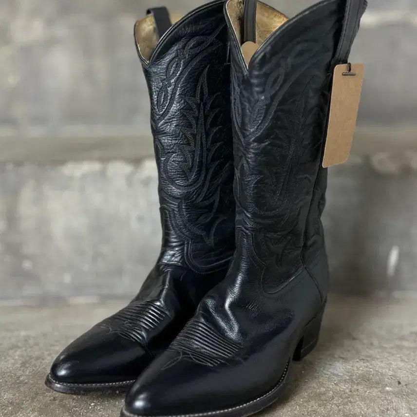 [BUNJANG] 00s Tony Lama Black Suede Cowboy Western Boots / [280] 00&