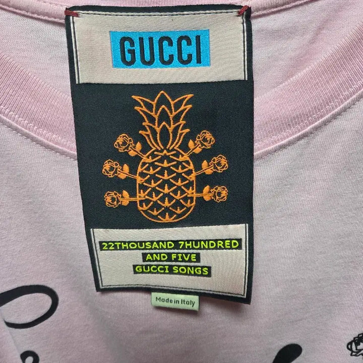 [BUNJANG] Gucci Pineapple Short Sleeve T-Shirt Pink / 구찌 핑크 파인애플 반팔 티셔츠
