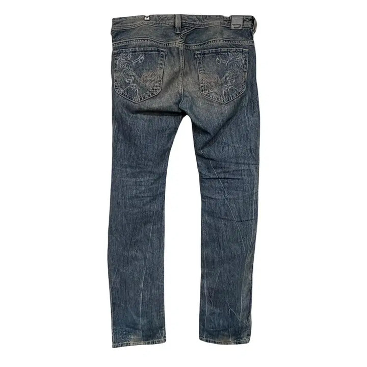 [BUNJANG] Diesel Dragon Embroidered Washed Denim Pants Size 32 / 디젤 드래곤 자수 워싱 데님 팬츠 32
