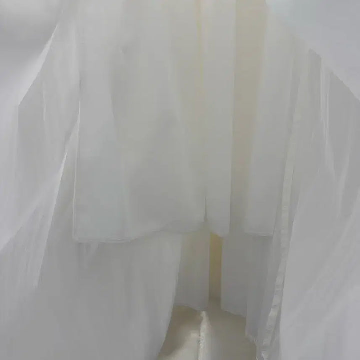 [BUNJANG] White Pleated Long Skirt / 화이트 롱 스커트 주름 치마