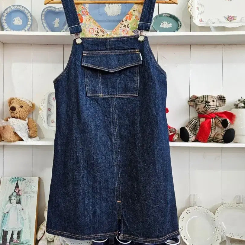 [BUNJANG] Denim Jumper Skirt Dress / 데님 멜빵 원피스 청멜빵 원피스