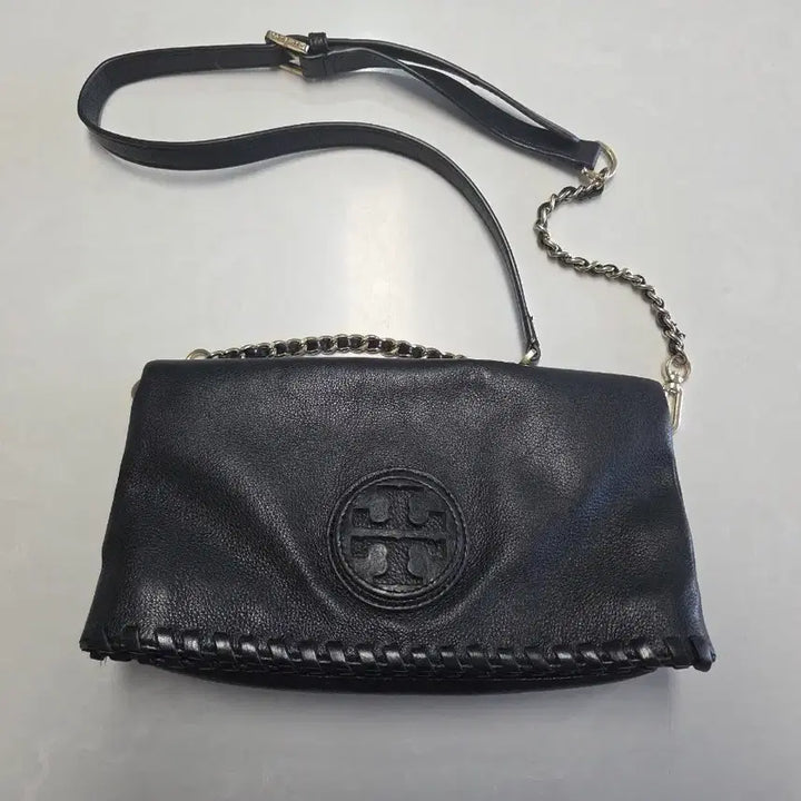 [BUNJANG] Tory Burch Black Chain Leather Shoulder Bag / 토리버치 블랙 체인 가죽 숄더백