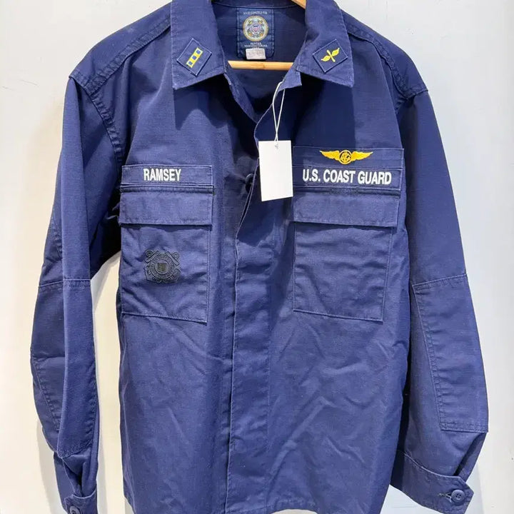[BUNJANG] US Navy Coast Guard Ripstop Utility Shirt 40 R / 미 해군 코스트가드 풀패치 립스탑 셔츠