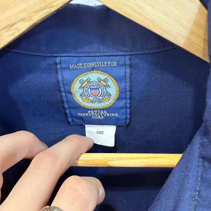 [BUNJANG] US Navy Coast Guard Ripstop Utility Shirt 40 R / 미 해군 코스트가드 풀패치 립스탑 셔츠