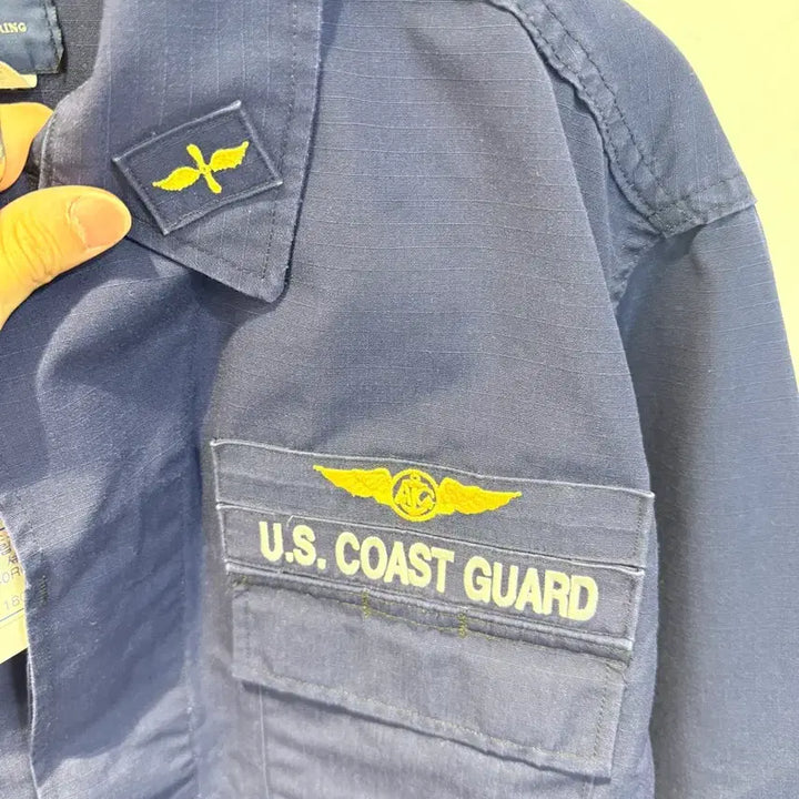 [BUNJANG] US Navy Coast Guard Ripstop Utility Shirt 40 R / 미 해군 코스트가드 풀패치 립스탑 셔츠