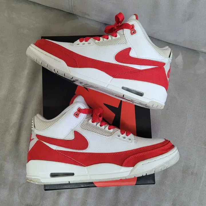 [BUNJANG] Nike Jordan 3 Retro Tinker White University Red / 나이키 조던 3 레트로 팅커 화이트 유니버시티 레드 265 / (260)