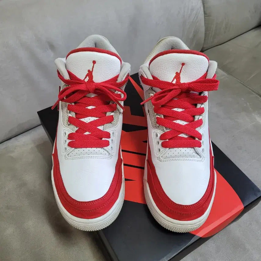 [BUNJANG] Nike Jordan 3 Retro Tinker White University Red / 나이키 조던 3 레트로 팅커 화이트 유니버시티 레드 265 / (260)