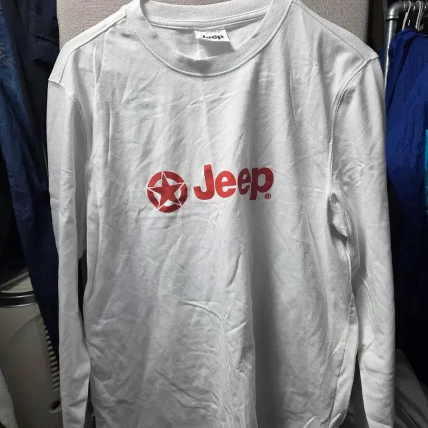 [BUNJANG] Jeep White Logo Long Sleeve T-Shirt / Jeep 지프 흰색 로고 긴팔 티셔츠