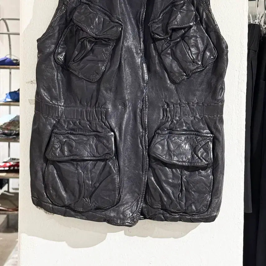 [BUNJANG] Giorgio Brato Black Lambskin Pocket Vest / 조르지오 브라토 블랙 램스킨 포켓 베스트