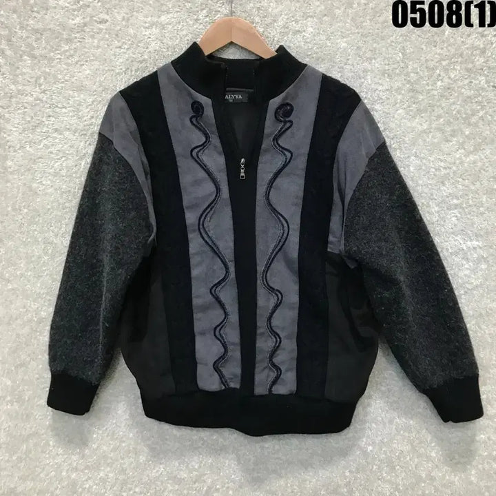 [BUNJANG] ITALYYA Full-Zip Knit Black/Gray Size L / ITALYYA 집업 니트 블랙/그레이 L