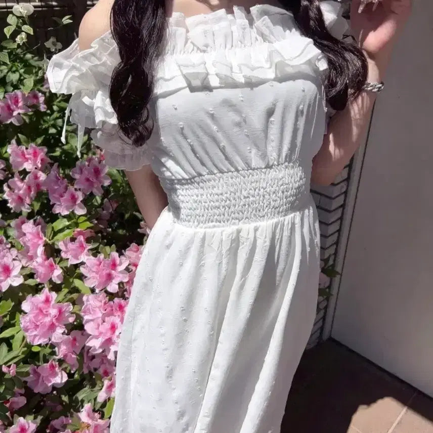 [BUNJANG] Evelyn Frill Dress Pink / 에블린 프릴 원피스 핑크양산형지뢰계리즈리사마즈시허니스나계
