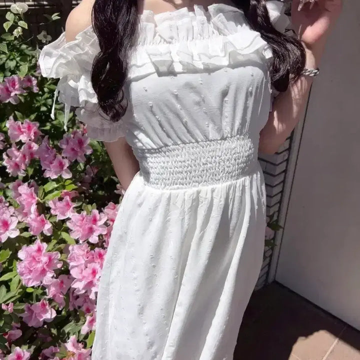 [BUNJANG] Evelyn Frill Dress Pink / 에블린 프릴 원피스 핑크양산형지뢰계리즈리사마즈시허니스나계
