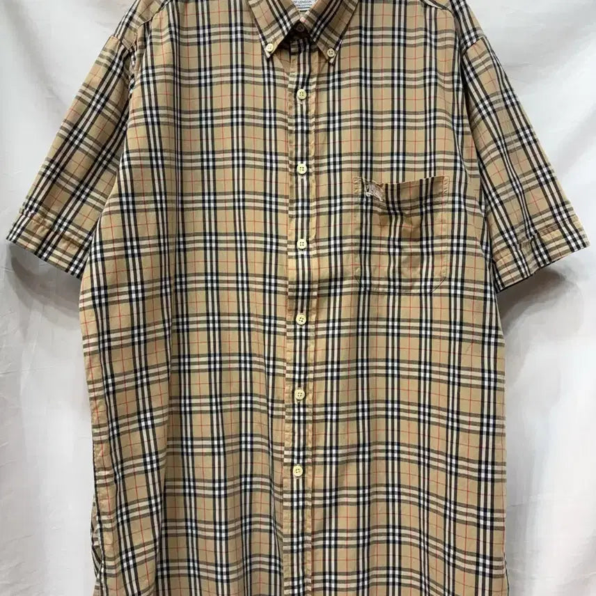 [BUNJANG] Burberry London Check Pattern Short Sleeve Shirt XL / 버버리 런던 체크 패턴 반팔 셔츠XL/105사이즈(정품)
