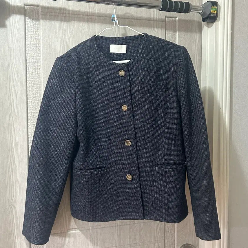 [BUNJANG] Navy Gold Button Tweed Jacket / 네이비 금장 버튼 자켓 트위드자켓