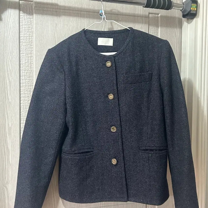 [BUNJANG] Navy Gold Button Tweed Jacket / 네이비 금장 버튼 자켓 트위드자켓