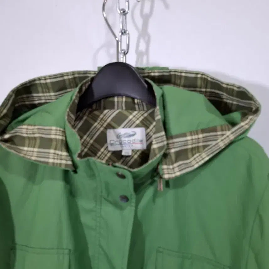 [BUNJANG] Crocodile Green Hooded Field Jacket / 크로커다일 그린 후드 야상 점퍼