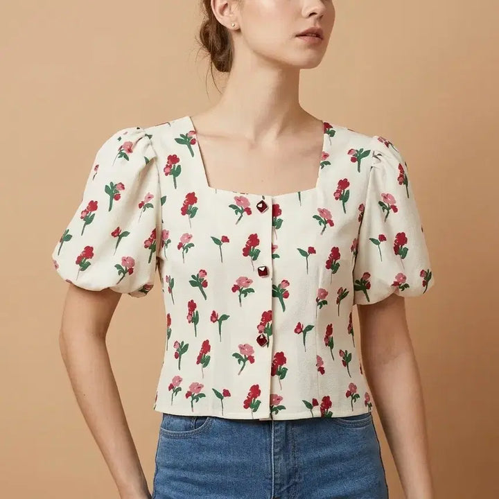 [BUNJANG] Ninth Step Puff Sleeve Blouse (New) / [55]나인스텝 퍼프소매 블라우스 (새상품)