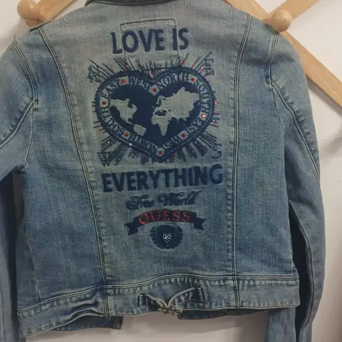 [BUNJANG] Guess Spandex Denim Short Jacket / 게스스판 청(숏 )자켓 빈가슴45 길이45 상태A