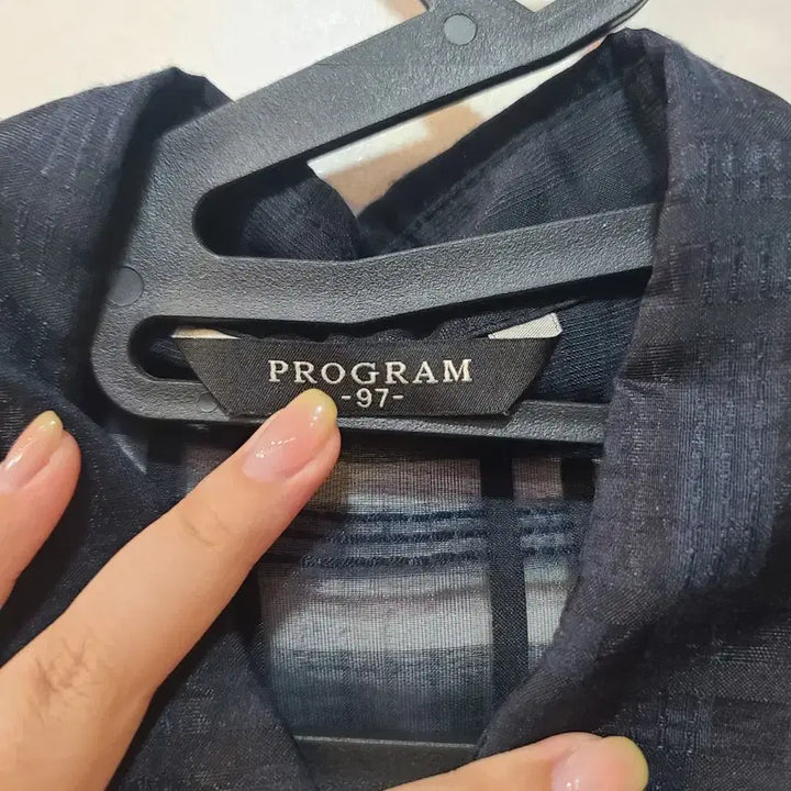 [BUNJANG] Program Black See-through Check Long Shirt Dress / 프로그램 블랙 시스루 체크 롱 셔츠 원피스