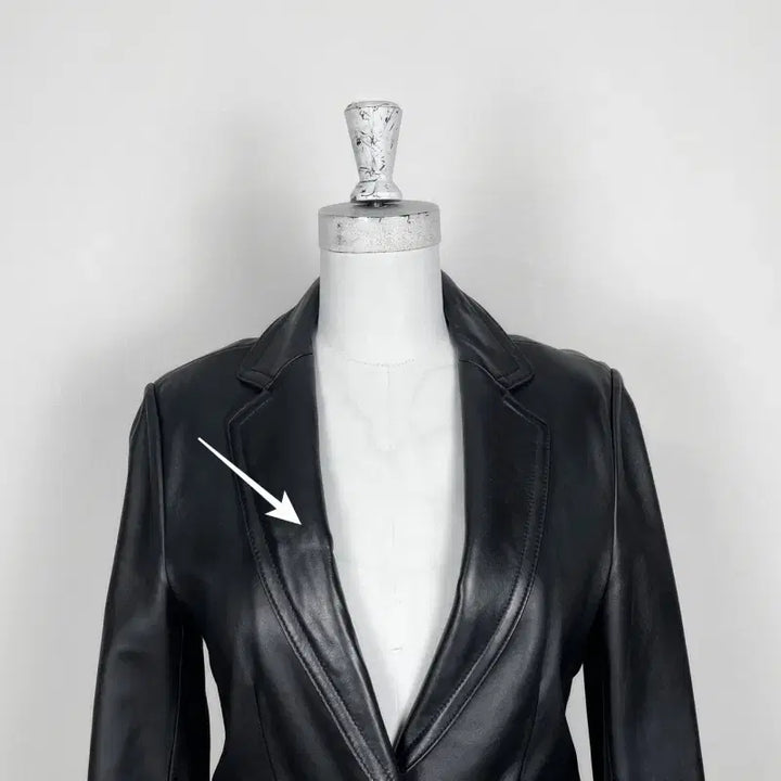 [BUNJANG] ROBO Black Lambskin Leather Jacket / 로보/가죽 자켓 블랙 양가죽 여S 85/라덴