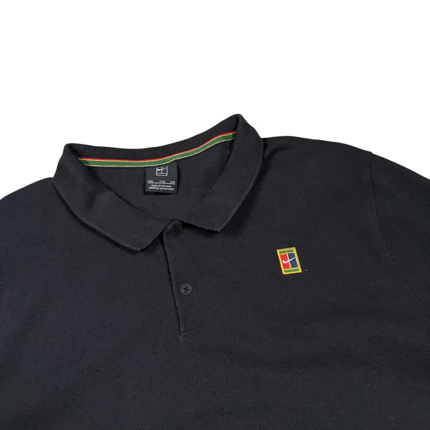 [BUNJANG] Nike Tennis Black Collar Short Sleeve T-Shirt / 나이키 테니스 블랙 카라 반팔티