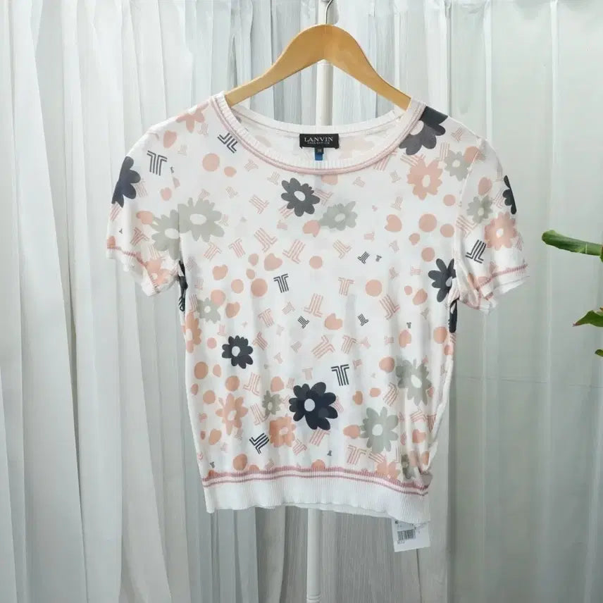 [BUNJANG] Lanvin Collection Flower Short Sleeve Knit / LANVIN 랑방 컬렉션 플라워 반팔 니트 2009