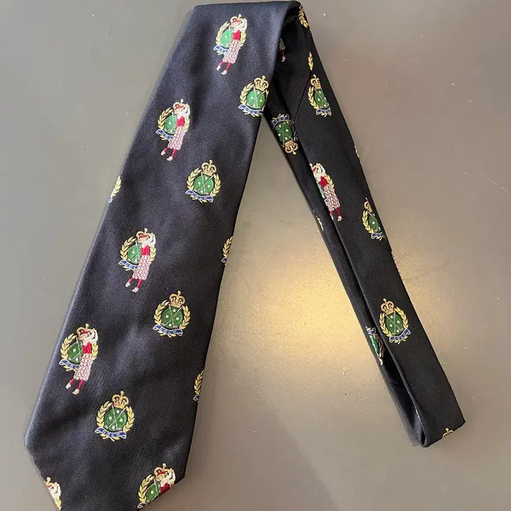 [BUNJANG] Polo Ralph Lauren Golf Crest Silk Tie (Made in USA) / 폴로 랄프로렌 골프 크레스트 실크 넥타이 (미국제)
