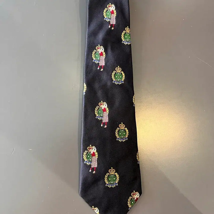 [BUNJANG] Polo Ralph Lauren Golf Crest Silk Tie (Made in USA) / 폴로 랄프로렌 골프 크레스트 실크 넥타이 (미국제)