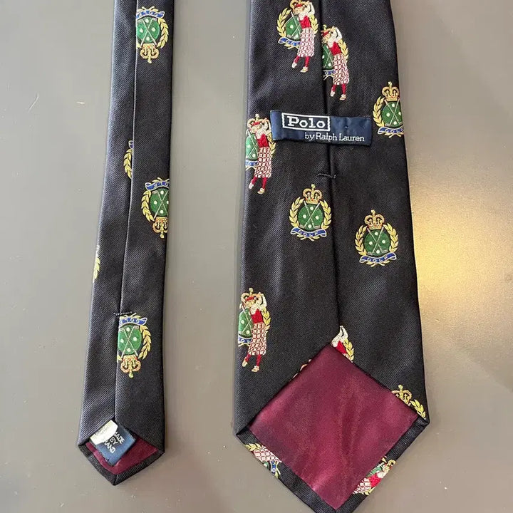 [BUNJANG] Polo Ralph Lauren Golf Crest Silk Tie (Made in USA) / 폴로 랄프로렌 골프 크레스트 실크 넥타이 (미국제)