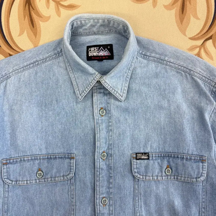 [BUNJANG] First Down Two Pocket Denim Shirt (M) / (M)JPN 퍼스트다운 First down 투포켓 데님셔츠