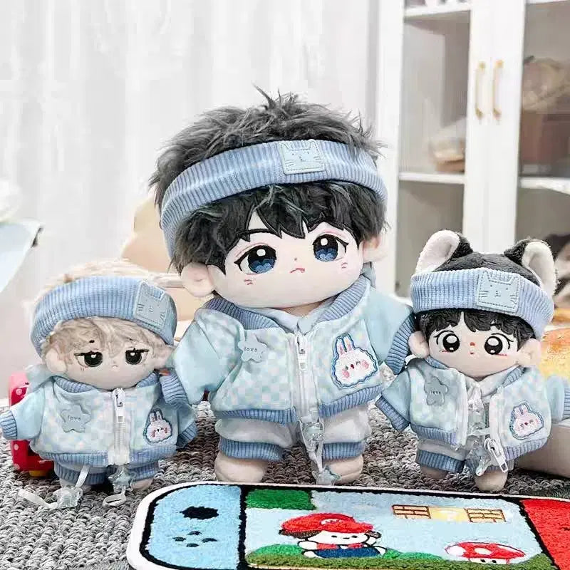 [BUNJANG] 20cm Doll Clothes Sky Blue Hoodie Full Set / 20cm 인형옷 하늘색 후드