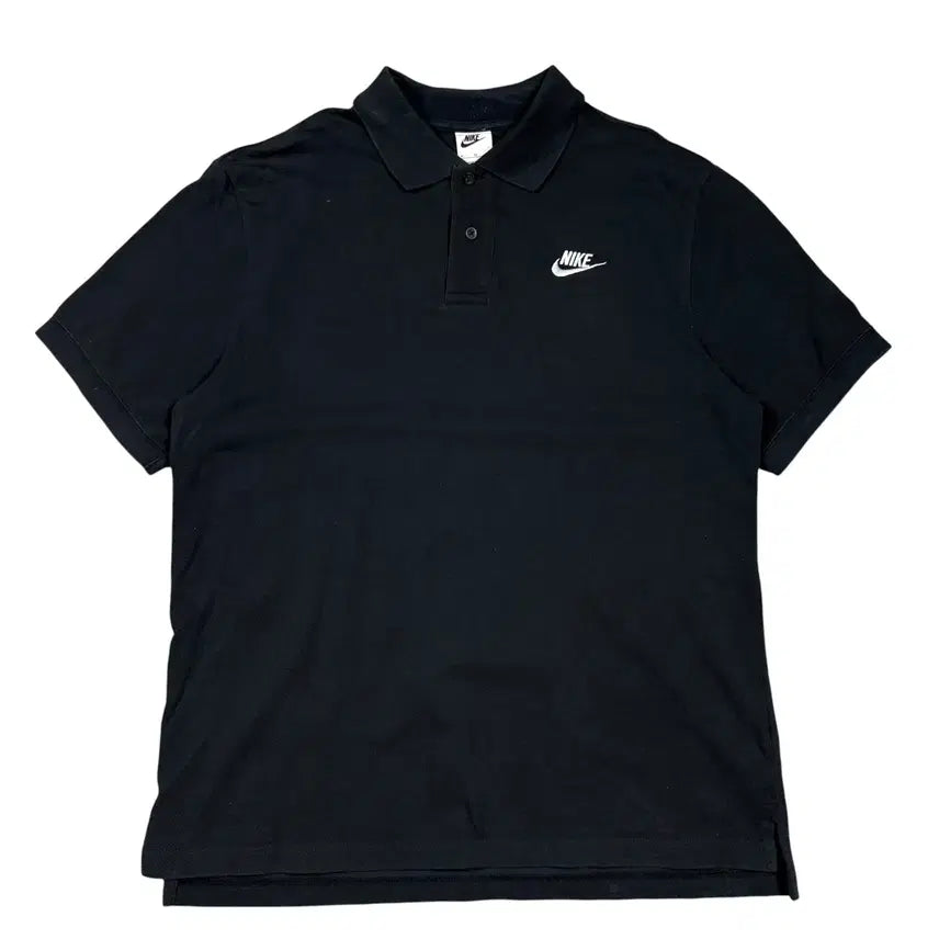 [BUNJANG] Nike New Black Collar Short Sleeve T-Shirt / 나이키 신형 블랙 카라 반팔티