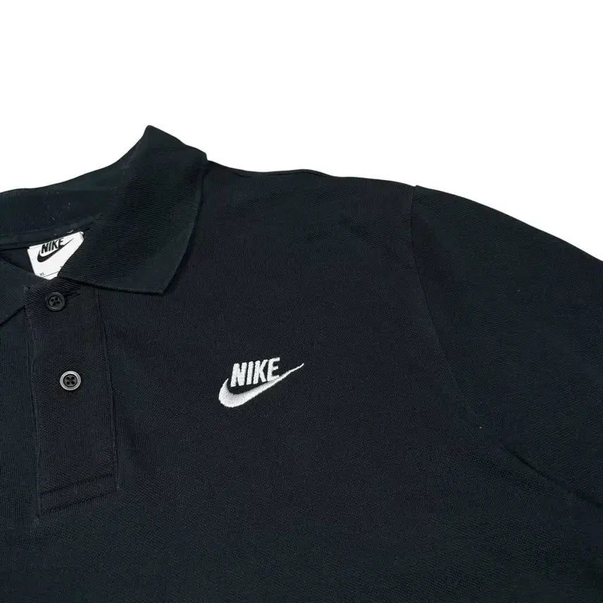 [BUNJANG] Nike New Black Collar Short Sleeve T-Shirt / 나이키 신형 블랙 카라 반팔티